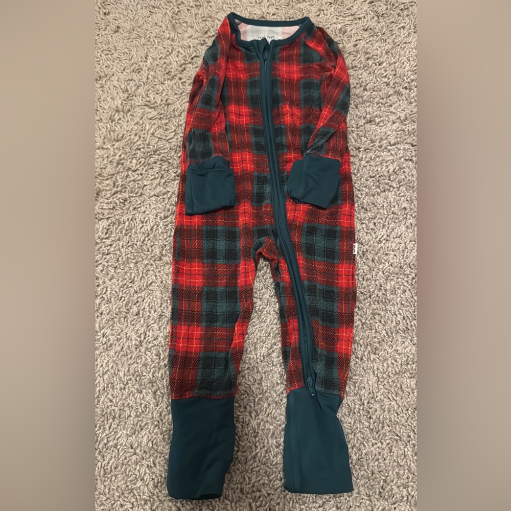 Little Sleepies Red and Green Plaid Kids Pajamas